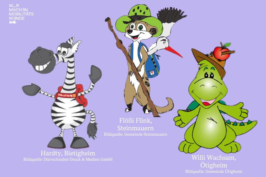 Eine Zeichnung mit einem Zebra, einem Fuchs und einem grünen Drachen